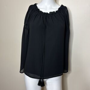 Michael Kors sheer black top long sleeve size XS